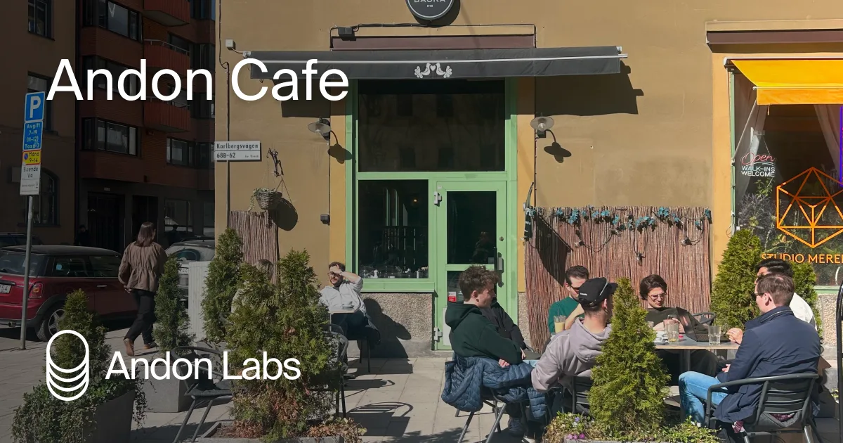 Andon Café in Stockholm, run by the AI agent Mona